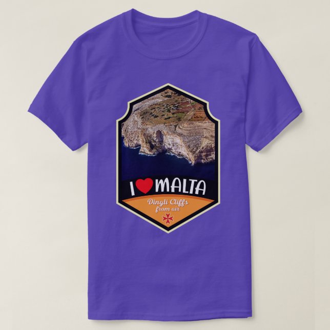 Malta Dingli Cliffs From Airliner T-Shirt (Design Front)