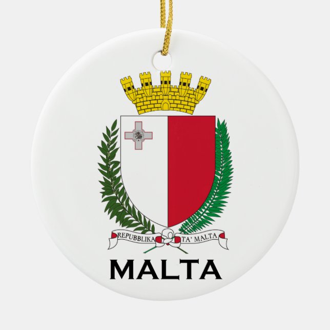 MALTA - emblem/coat of arms/symbol/flag Ceramic Tree Decoration (Front)