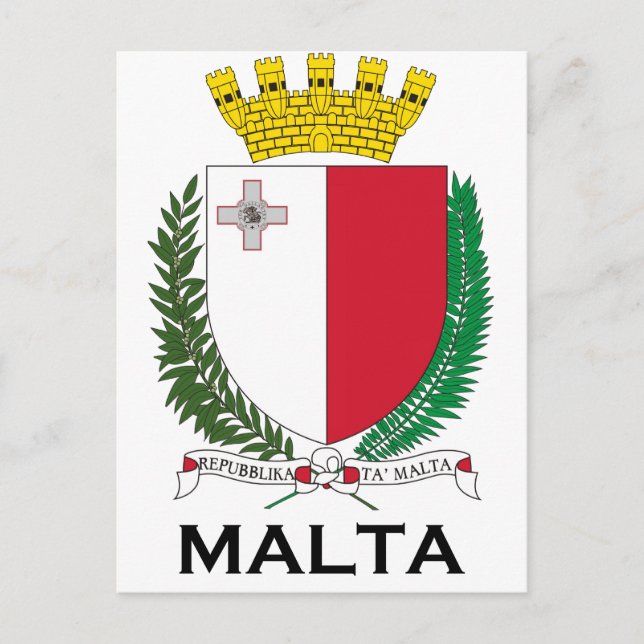 MALTA - emblem/coat of arms/symbol/flag Postcard (Front)