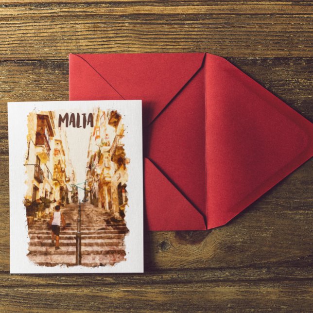 Malta European Island Architecture Postcard (Malta mediterranean architecture postcard)