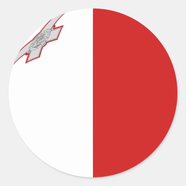 Malta Fisheye Flag Sticker (Front)