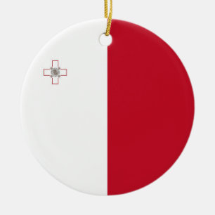 Malta flag ceramic tree decoration