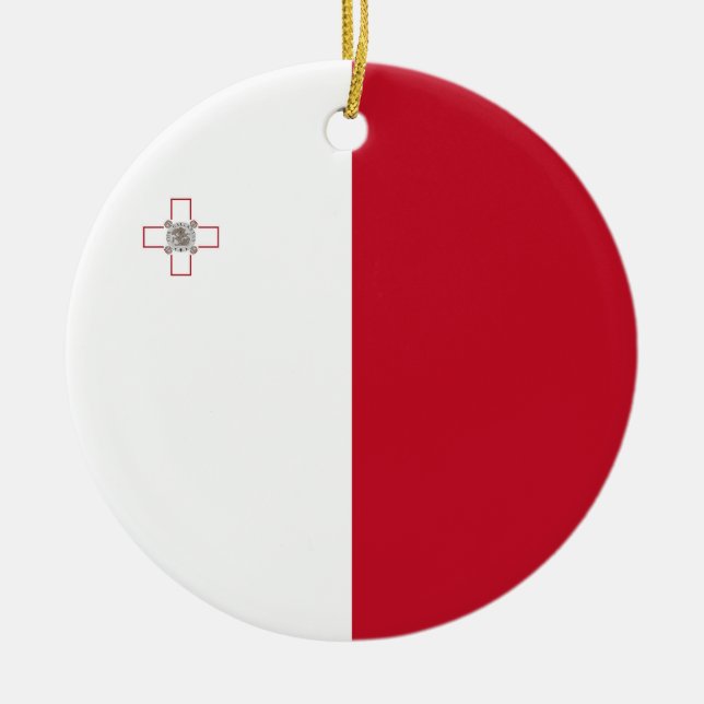 Malta flag ceramic tree decoration (Front)