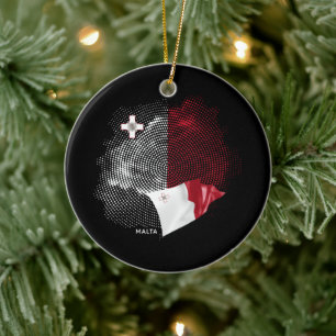 Malta flag ceramic tree decoration