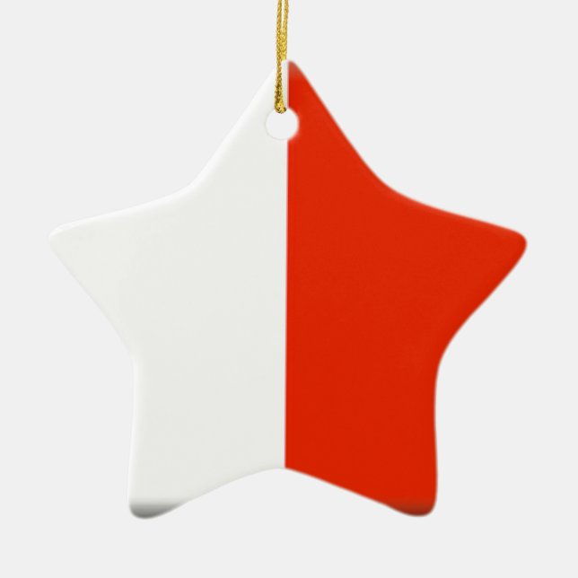 Malta Flag Ceramic Tree Decoration (Front)