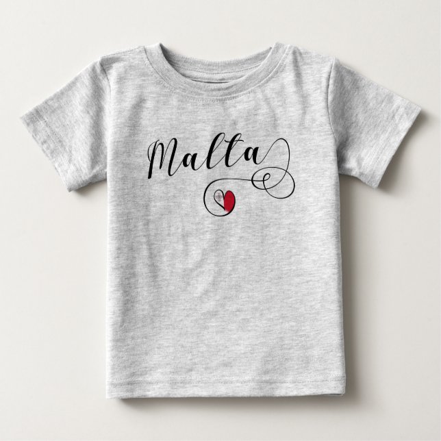 Malta Flag Heart Baby T-Shirt (Front)