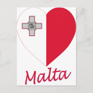 Malta Flag Heart Postcard