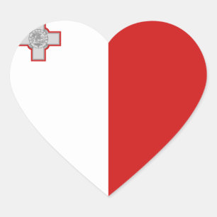 Malta Flag Heart Sticker