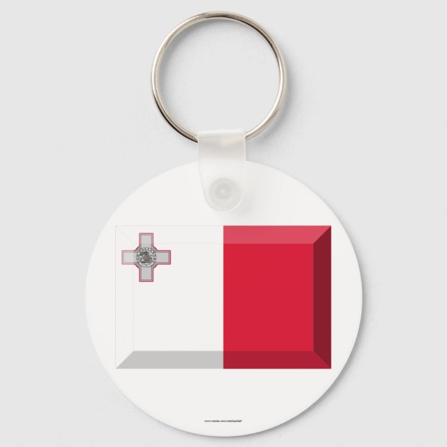 Malta Flag Jewel Key Ring (Front)