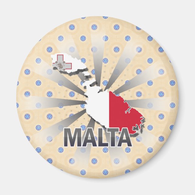 Malta Flag Map 2.0 Magnet (Front)