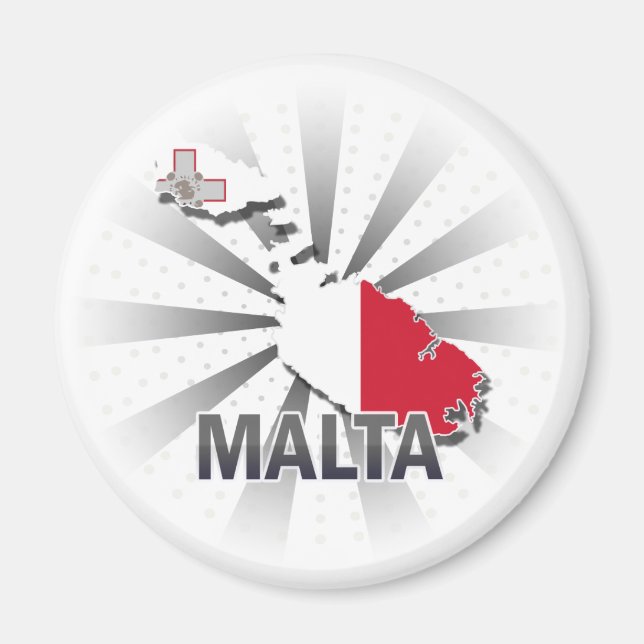 Malta Flag Map 2.0 Magnet (Front)