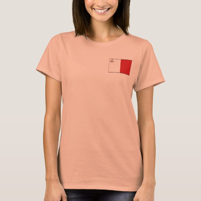 Malta Flag + Map T-Shirt (Front)