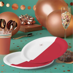 Malta flag paper plate