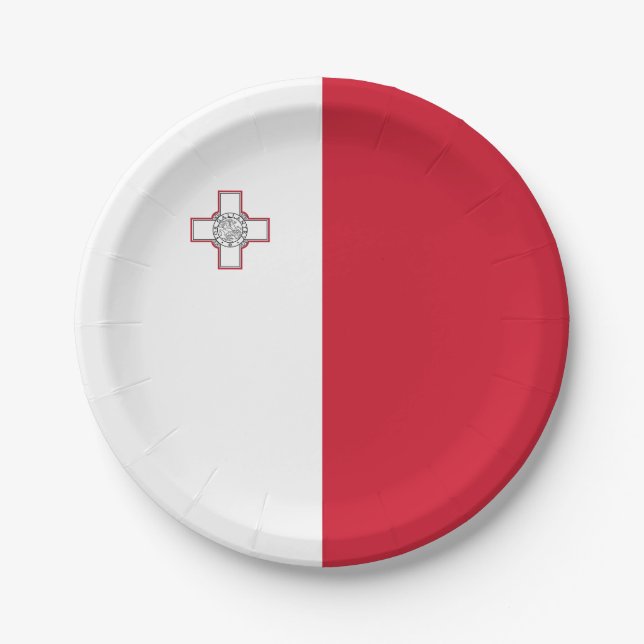 Malta Flag Paper Plate (Front)