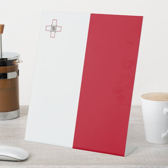 Malta flag pedestal sign (In SItu)