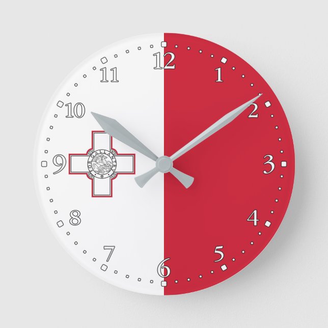 Malta Flag Round Clock (Front)