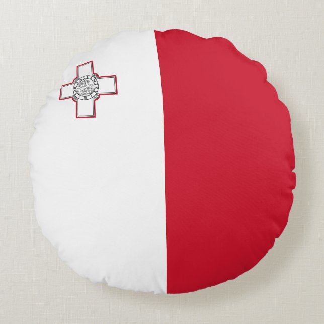 Malta Flag Round Cushion (Front)