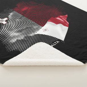 Malta flag sherpa blanket