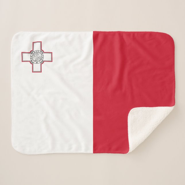 Malta Flag Sherpa Blanket (Front (Horizontal))