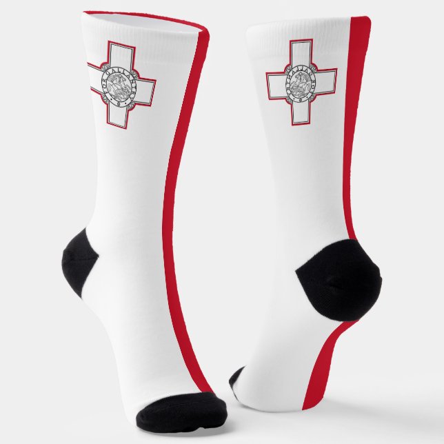 Malta Flag Socks (Angled)