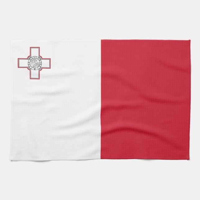 Malta Flag Tea Towel (Horizontal)