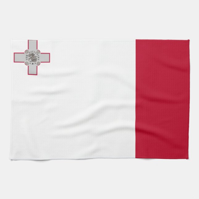 Malta flag tea towel (Horizontal)