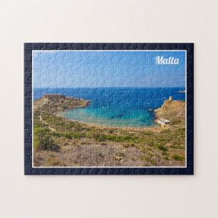 Malta Ghajn Tuffieha Bay Mediterranean Sea Island Jigsaw Puzzle