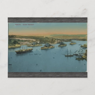 Malta - Grand Harbour, Vintage Postcard