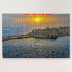 Malta Harbour Sunset. Jigsaw Puzzle