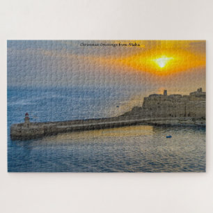 Malta Harbour Sunset. Jigsaw Puzzle