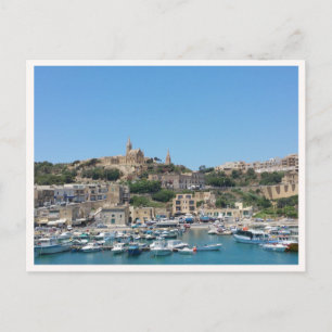 Malta Island of Gozo Ferry Port Photo Postcard