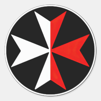 Malta Knights Cross Sticker White and Red Maltese