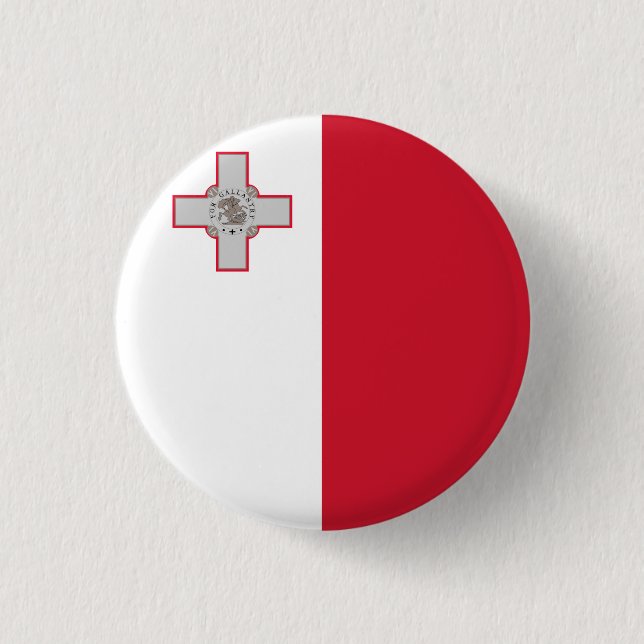 Malta (Maltese) Flag 3 Cm Round Badge (Front)