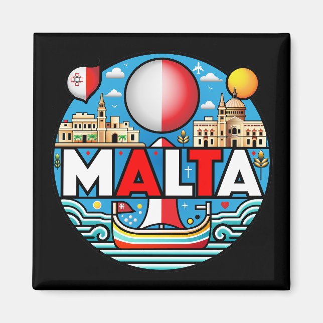 Malta Mediterranean Island Nation Magnet (Front)