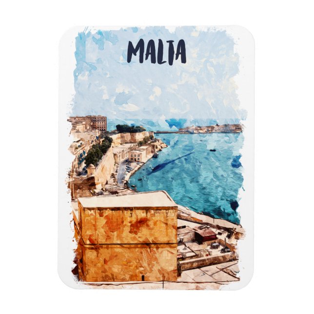 Malta Mediterranean Island View Magnet (Vertical)