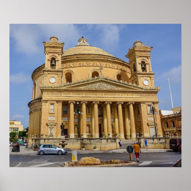 Malta Mosta Rotunda Mediterranean Island Photo Poster (Front)
