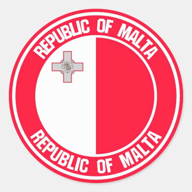 Malta Round Emblem Classic Round Sticker (Front)