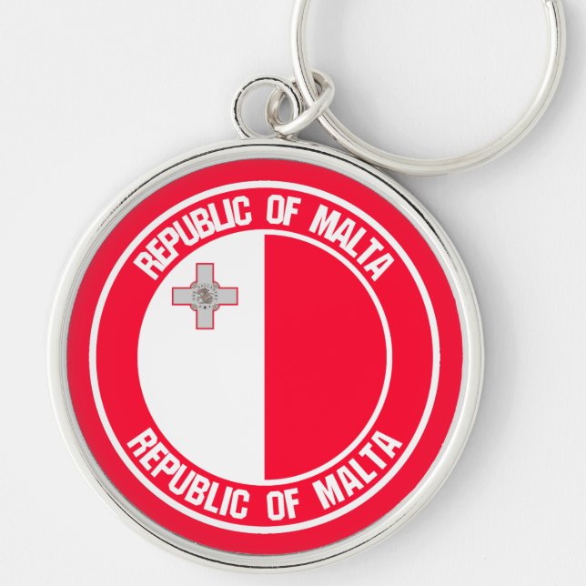 Malta Round Emblem Key Ring (Front)