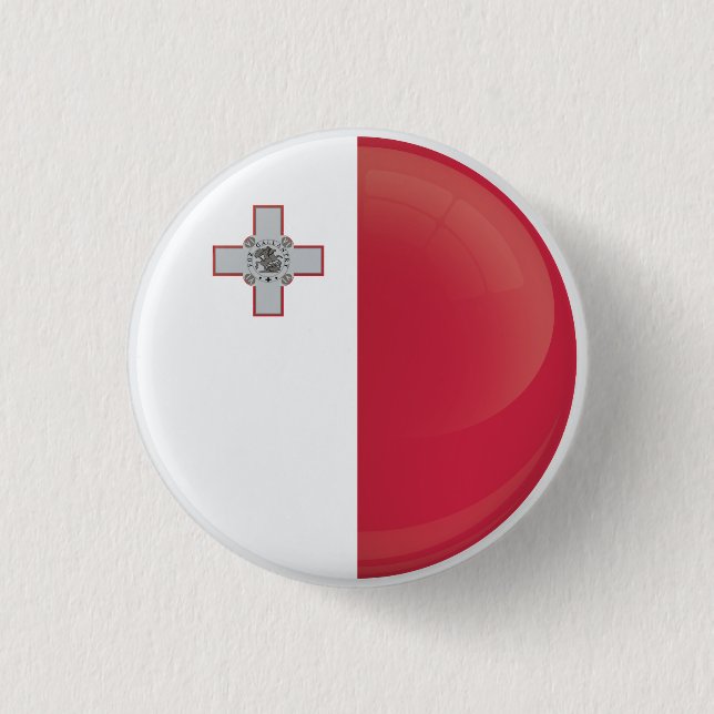 Malta  Round Icon Flag 3 Cm Round Badge (Front)