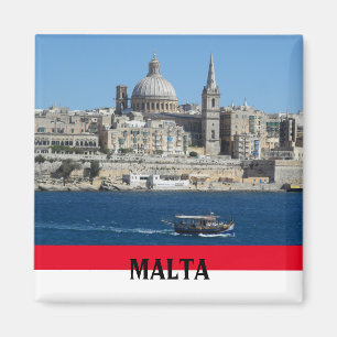 Malta Scene of Valletta and Harbour Souvenir Magnet