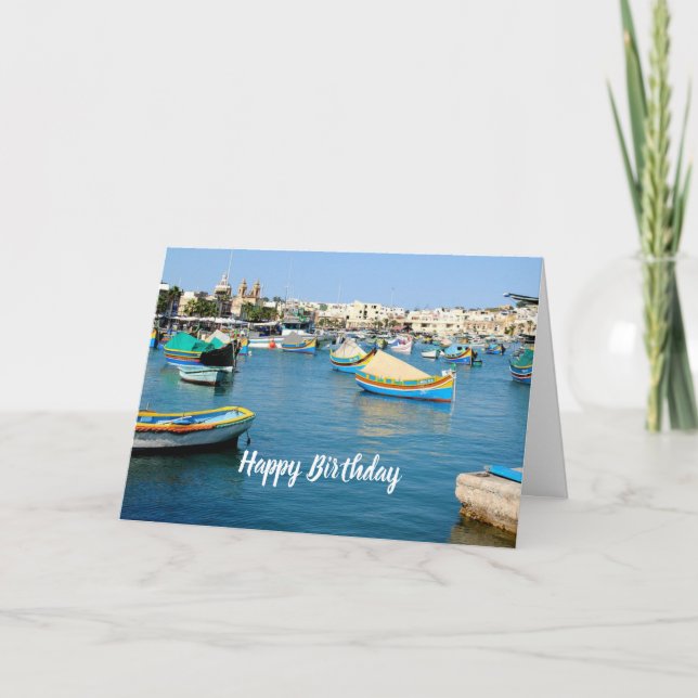Malta Scenic View Traditional Boats Generic Card (Front)