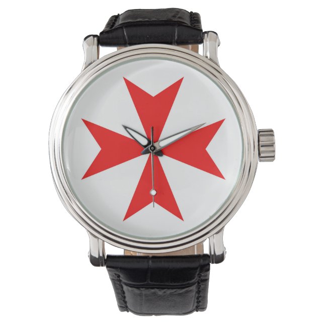 malta templar knights red cross religion symbol watch (Front)