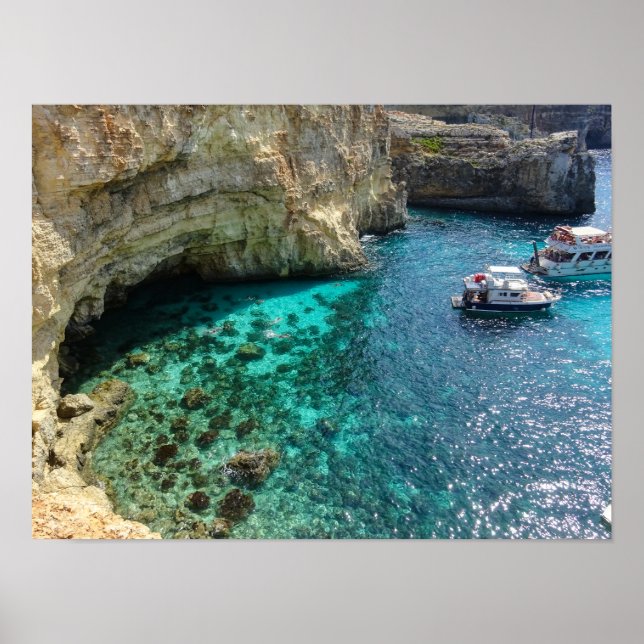 Malta Turquoise Water of the Blue Lagoon Comino Poster (Front)