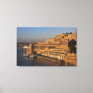 Malta, Valletta, harbour view from Lower Barrakka Canvas Print