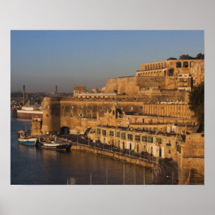 Malta, Valletta, harbour view from Lower Barrakka Poster