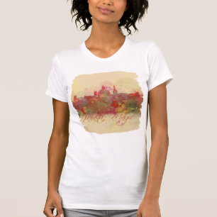 Malta Valletta Red Coastline Watercolor T-Shirt