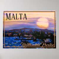 Malta Vintage Travel Mediterranean Paradise Sunset