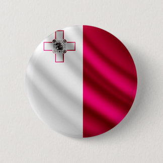 Malta waving flag pinback button