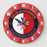 Maltese American Cross Ensign Clock