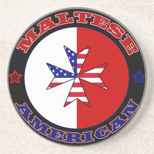 Maltese American Cross Ensign Coaster (Front)